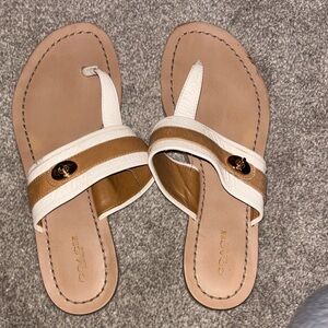 Coach Women's Sandals in Tan and Cream